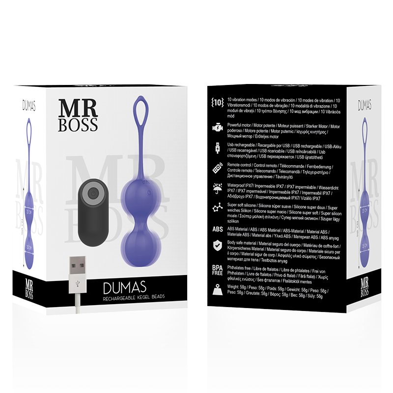 MR BOSS DUMAS KEGEL BEADS VIBRADORAS CONTROL REMOTO