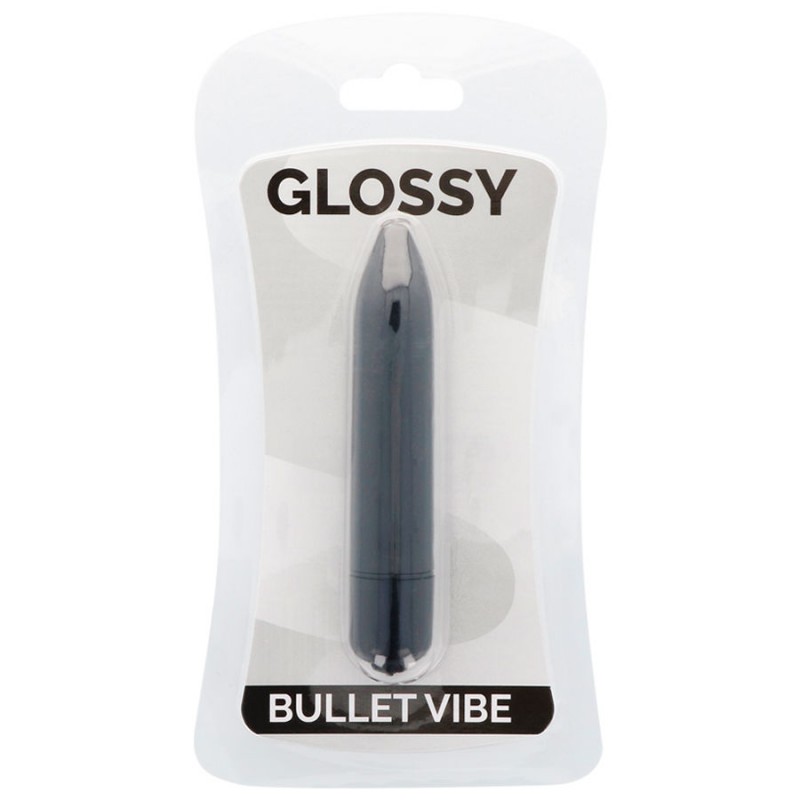 GLOSSY THIN VIBRADOR NEGRO