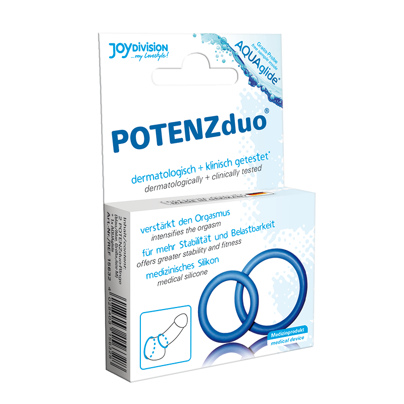 POTENZ DUO ANILLOS PARA PENE AZUL - M