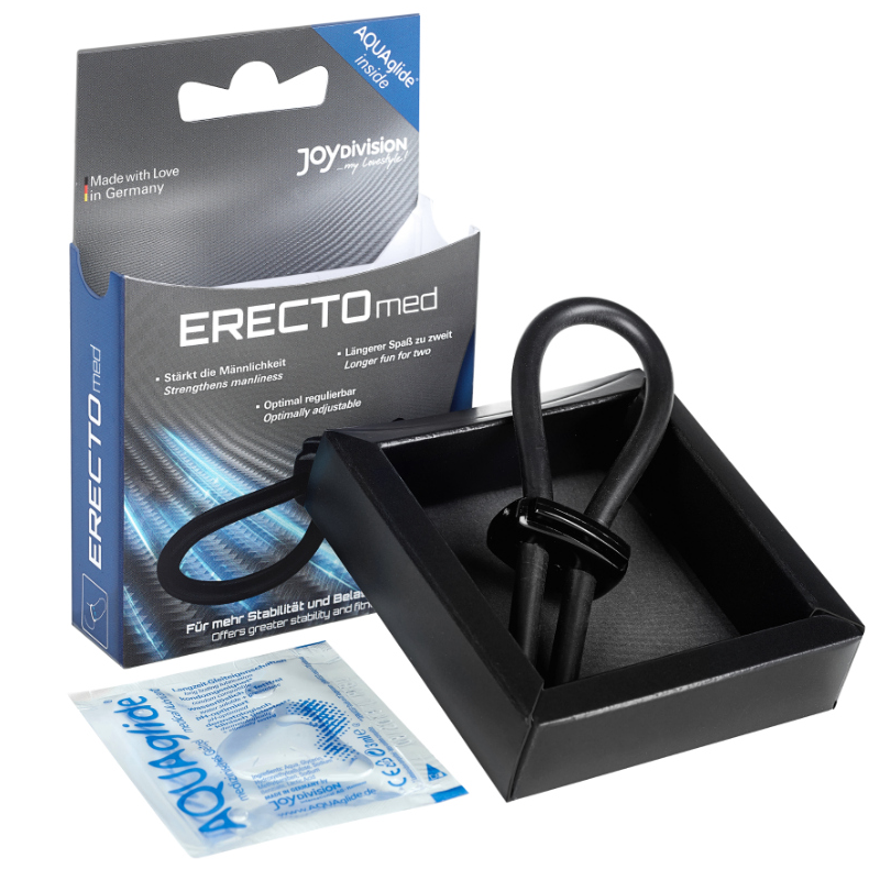 ERECTO MED ANILLO SILICONA PARA PENE NEGRO - M