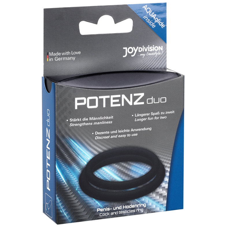 POTENZ DUO ANILLOS PARA PENE NEGRO - M