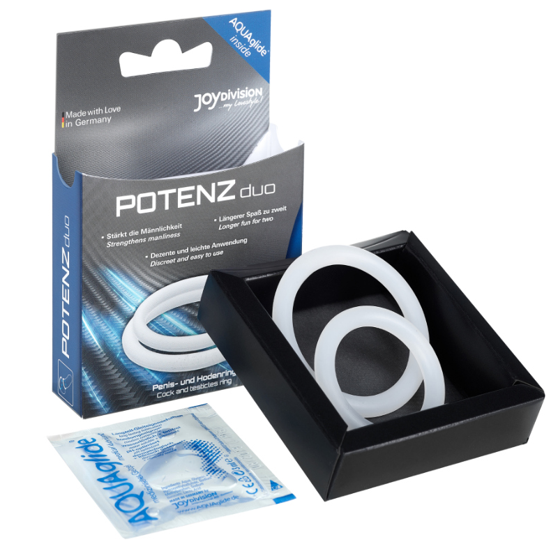 POTENZ DUO ANILLOS PARA PENE BLANCO - M