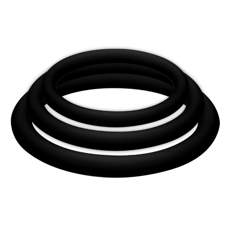 POTENZ PLUS PACK 3 ANILLOS PARA PENE NEGRO - S, M, L