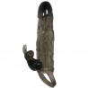 BRAVE MAN FUNDA PENE ANAL Y CLITORIS VIBRADOR 16.5 CM NEGRO