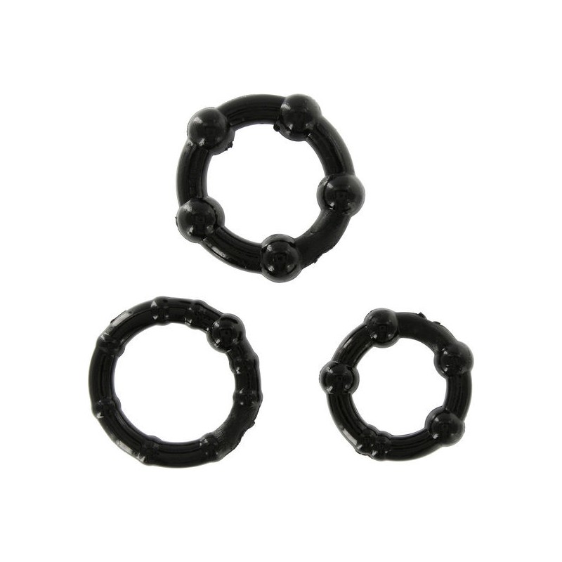 SEVENCREATIONS JUEGO TRES ANILLOS PENE NEGRO