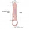 BAILE FUNDA EXTENSORA PENE CON VIBRACION Y STRAP NATURAL 13.5 CM