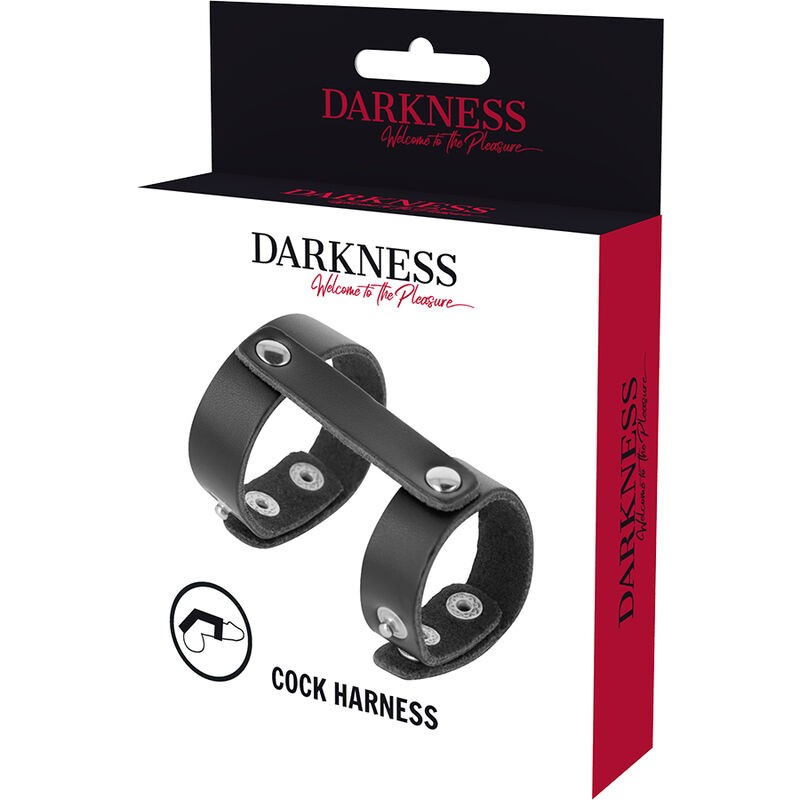 DARKNESS ANILLO PENE Y TESTICULOS AJUSTABLE LEATHER