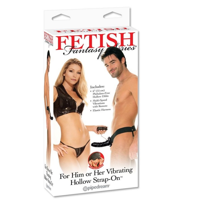 FETISH  ARNES HUECO VIBRADOR PARA EL Y ELLA NEGRO 14CM