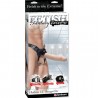 STRAP-ON CON DILDO HUECO 28 CM Y TIRANTES COLOR CARNE