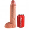 STRAP-ON CON DILDO HUECO 25.5 CM Y TIRANTES COLOR CARNE