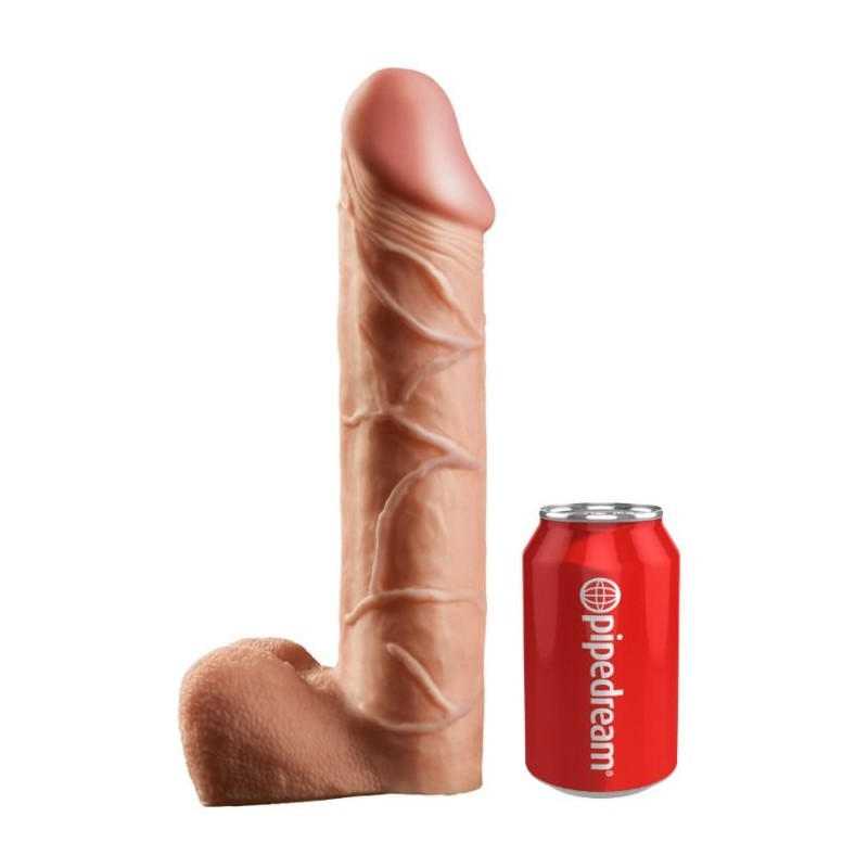 STRAP-ON CON DILDO HUECO 30.5 CM Y TIRANTES COLOR CARNE