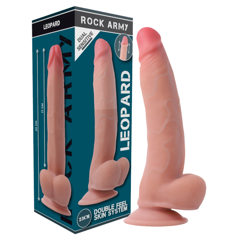 ROCKARMY DUAL DENSITY LEOPARD DILDO REALISTA 23 CM