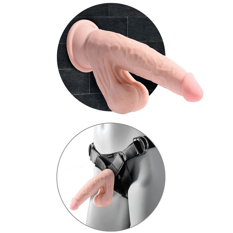 KING COCK PLUS 3D COCK SWINGING BALLS 24.5 CM - NATURAL