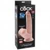 KING COCK PLUS 3D COCK SWINGING BALLS 24.5 CM - NATURAL