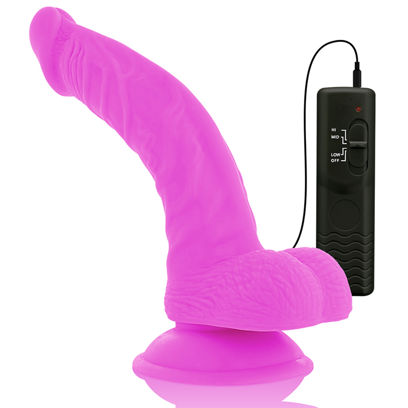 DIVERSIA DILDO FLEXIBLE CON VIBRACION 21.5 CM - LILA