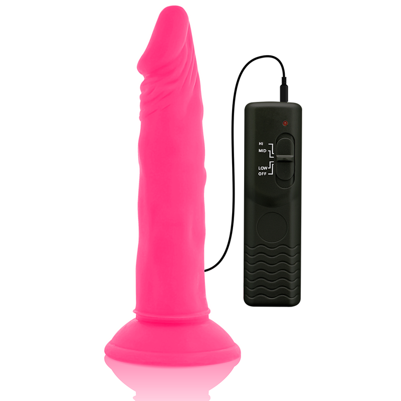 DIVERSIA DILDO FLEXIBLE CON VIBRACION 23 CM - PINK