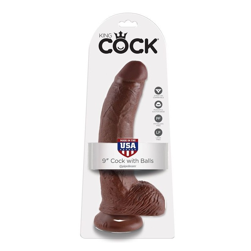 KING COCK 9" PENE REALISTICO MARRON 22.9CM