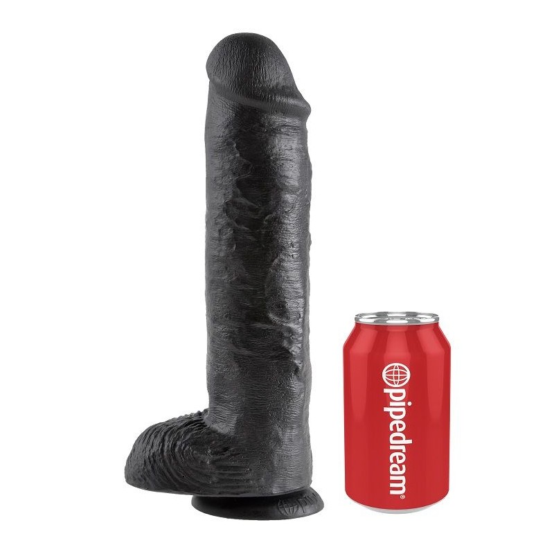 KING COCK 11" PENE REALISTICO NEGRO 28 CM