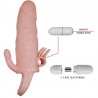 BRAVE MAN FUNDA PENE ANAL Y CLITORIS VIBRADOR 16.5 CM NATURAL