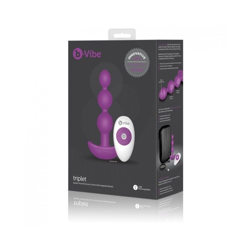 B-VIBE -TRIPLET ANAL CONTROL REMOTO BEADS ROSA