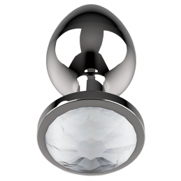 COQUETTE CHIC DESIRE PLUG ANAL DE METAL TALLA M CRISTAL CLEAR 3.5 X 8CM