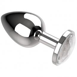 COQUETTE CHIC DESIRE PLUG ANAL DE METAL TALLA M CRISTAL CLEAR 3.5 X 8CM