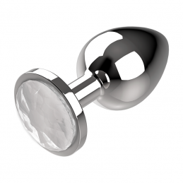 COQUETTE CHIC DESIRE PLUG ANAL DE METAL TALLA M CRISTAL CLEAR 3.5 X 8CM