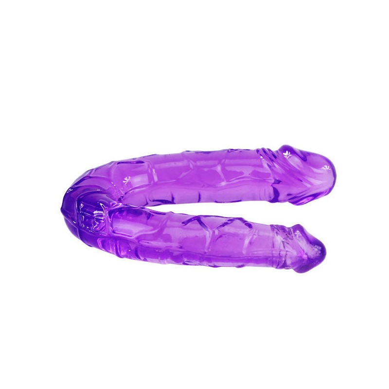 DILDO DOBLE EN GELATINA FLEXIBLE LILA