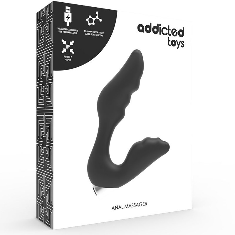 ADDICTED TOYS VIBRADOR PROSTÁTICO RECARGABLE NEGRO