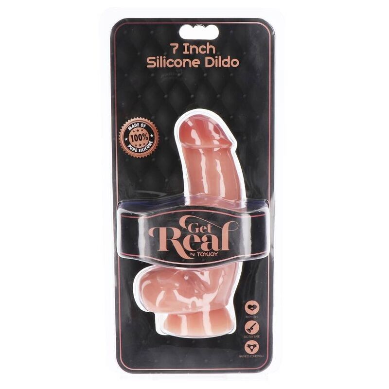 GET REAL - DILDO SILICONA 18 CM CON TESTICULOS NATURAL