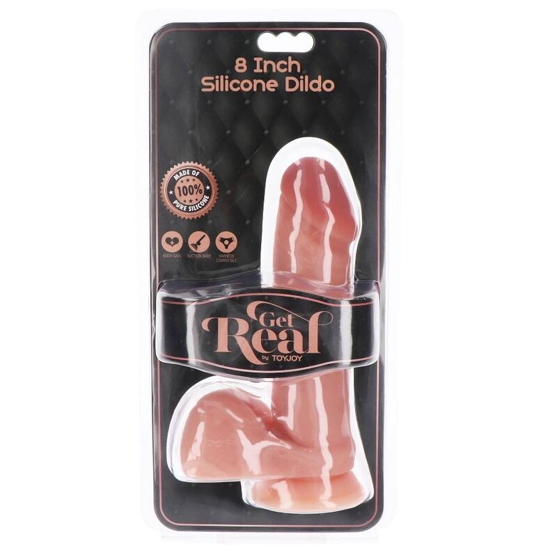 GET REAL - DILDO SILICONA 20,5 CM CON TESTICULOS NATURAL