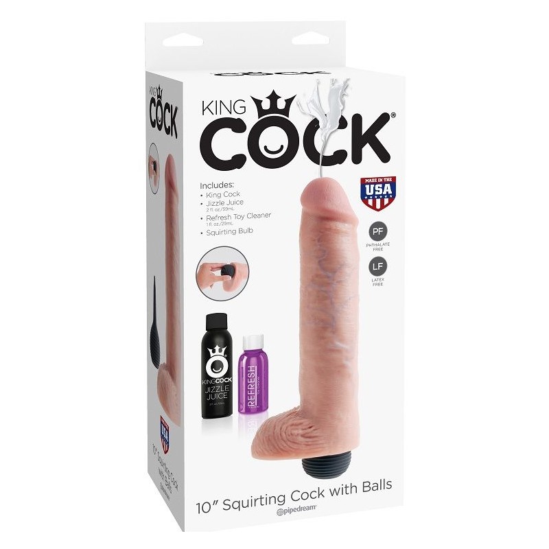 KING COCK PENE REALISTICO EYACULADOR NATURAL 25.40CM