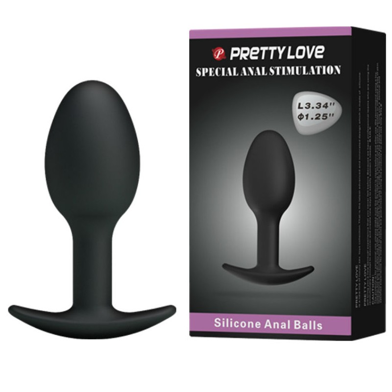 PRETTY LOVE PLUG ANAL SILICONA 6.5 CM NEGRO