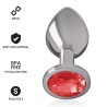 INTENSE - PLUG ANAL METAL CON CRISTAL ROJO TALLA M