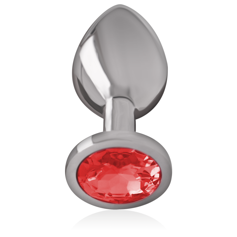 INTENSE - PLUG ANAL METAL CON CRISTAL ROJO TALLA M