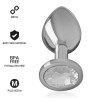 INTENSE - PLUG ANAL METAL ALUMINIO CON CRISTAL PLATA TALLA L