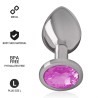 INTENSE - PLUG ANAL METAL ALUMINIO CON CRISTAL ROSA TALLA M