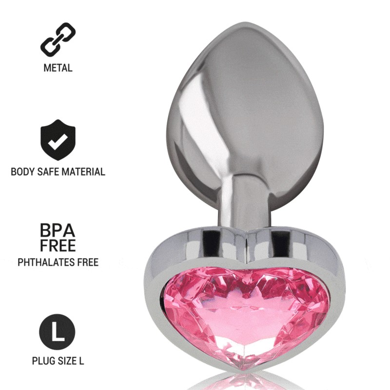 INTENSE - PLUG ANAL METAL ALUMINIO CORAZÓN ROSA TALLA L