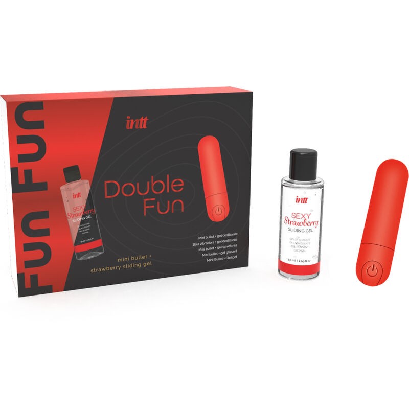 INTT - DOUBLE FUN KIT CON BALA VIBRADORA Y GEL DE MASAJE FRESA