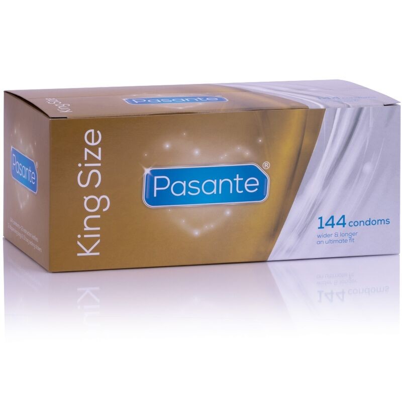 PASANTE PRESERVATIVOS KING MÁS LARGOS Y ANCHOS CAJA 144 UNIDADES