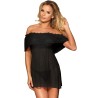 SUBBLIME QUEEN PLUS SET TOP-VESTIDO Y TANGA NEGRO