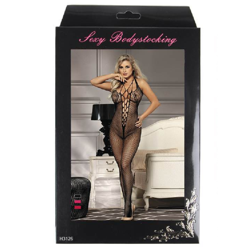 QUEEN LINGERING BODYSTOCKING CUELLO HALTER Y ESPALDA ABIERTA S-L