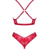 OBSESSIVE - LACELOVE SET DOS PIEZAS CUPLESS ROJO XS/S