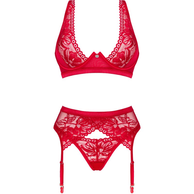 OBSESSIVE - LACELOVE SET TRES PIEZAS ROJO XL/XXL