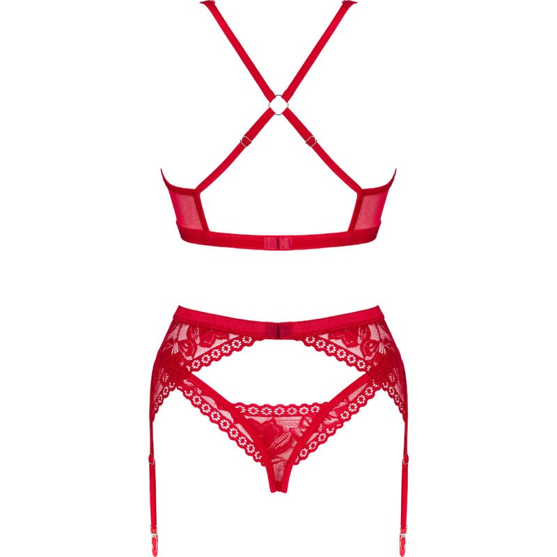 OBSESSIVE - LACELOVE SET TRES PIEZAS ROJO XL/XXL