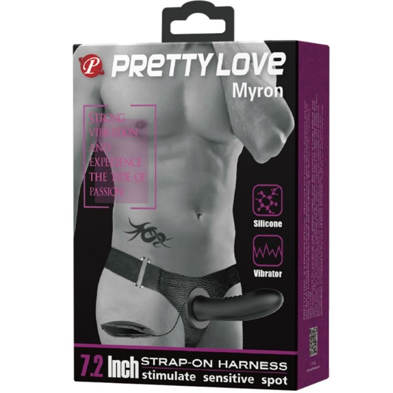 PRETTY LOVE MYRON STRAP ON CON VIBRACION Y DILDO HUECO