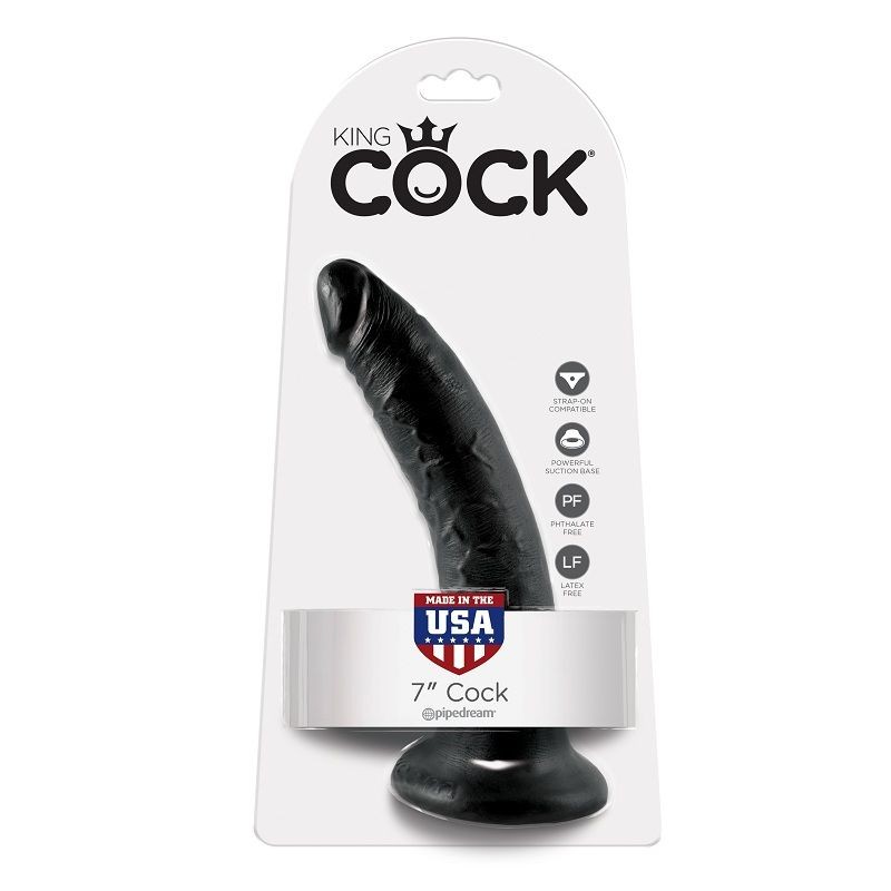 KING COCK 7" PENE NEGRO 17.8 CM