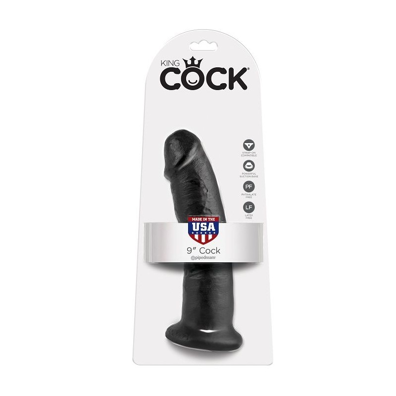 KING COCK 9" PENE NEGRO 22.9 CM