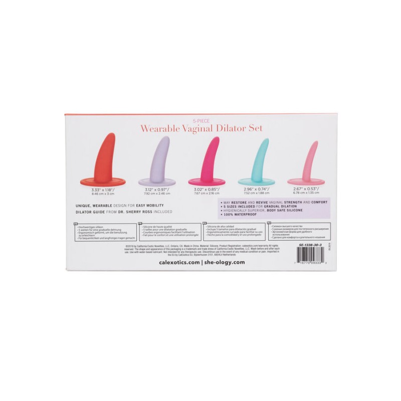 CALEX KIT 5PC DILATADORES VAGINALES O ANALES  MULTICOLOR