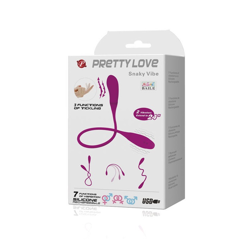 PRETTY LOVE SMART - SNAKY VIBE VIBRADOR 7V + 3 TICKLING